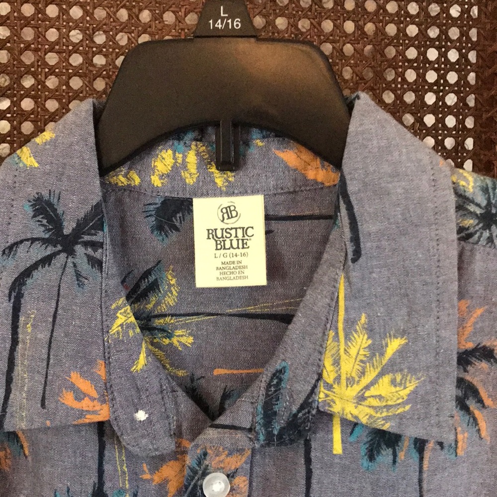 New! Rustic Blue Button Down Top - Picture 2 of 5